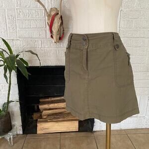 Vintage y2k khaki green mini skirt